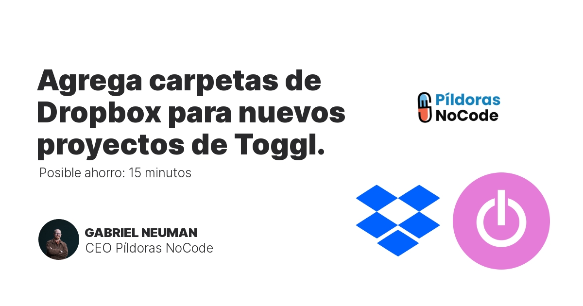 Agrega carpetas de Dropbox para nuevos proyectos de Toggl.