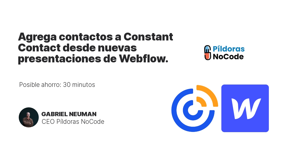 Agrega contactos a Constant Contact desde nuevas presentaciones de Webflow.