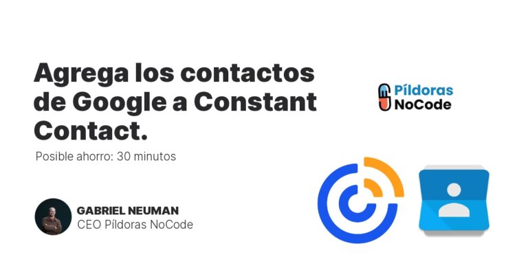 Agrega los contactos de Google a Constant Contact.