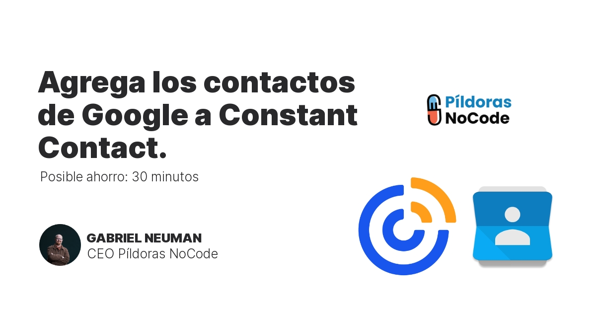 Agrega los contactos de Google a Constant Contact.