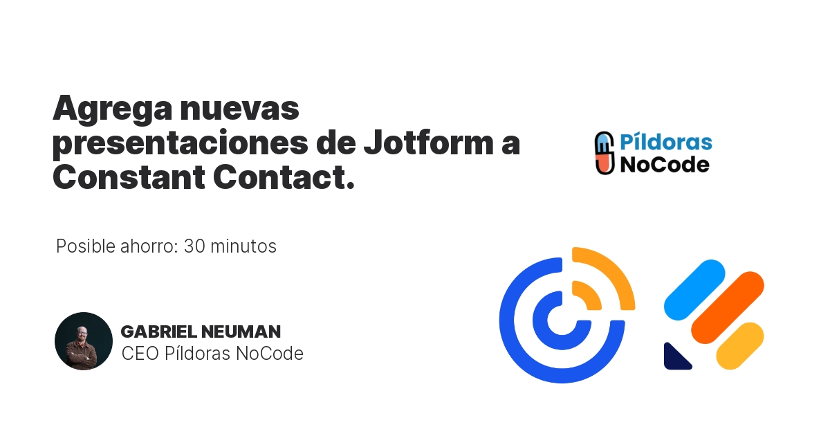Agrega nuevas presentaciones de Jotform a Constant Contact.