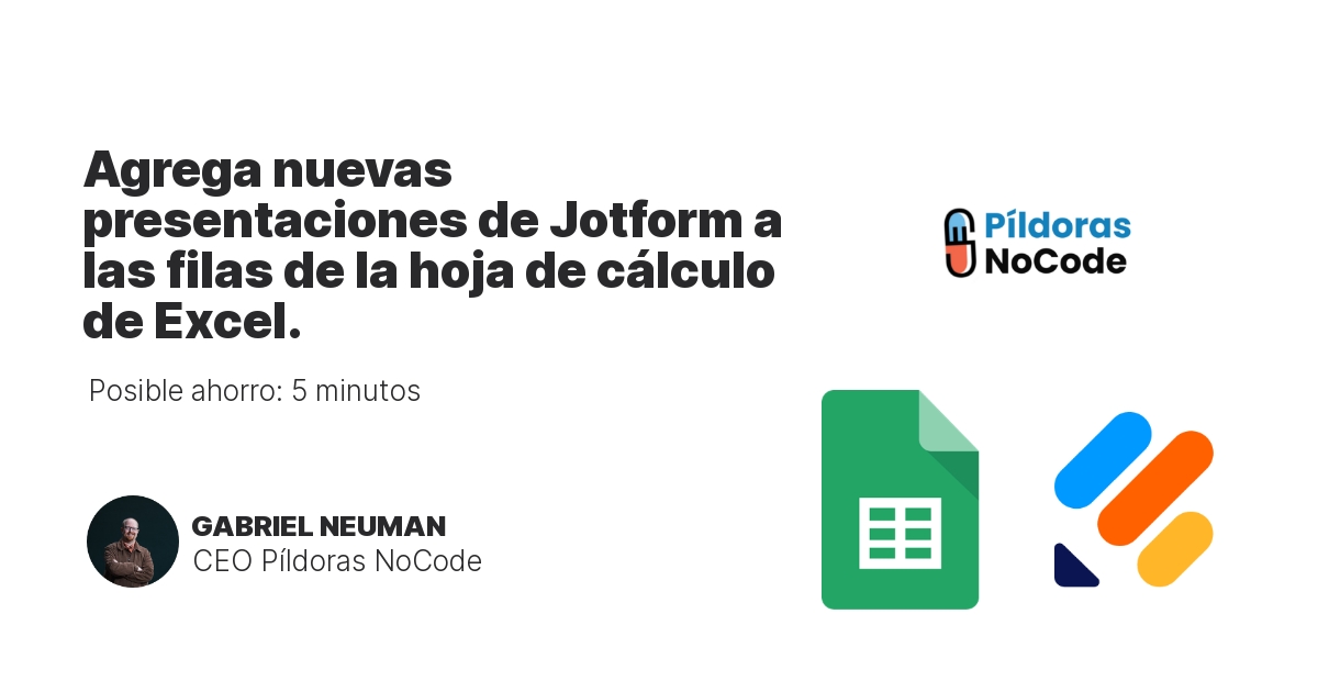 Agrega nuevas presentaciones de Jotform a las filas de la hoja de cálculo de Excel.