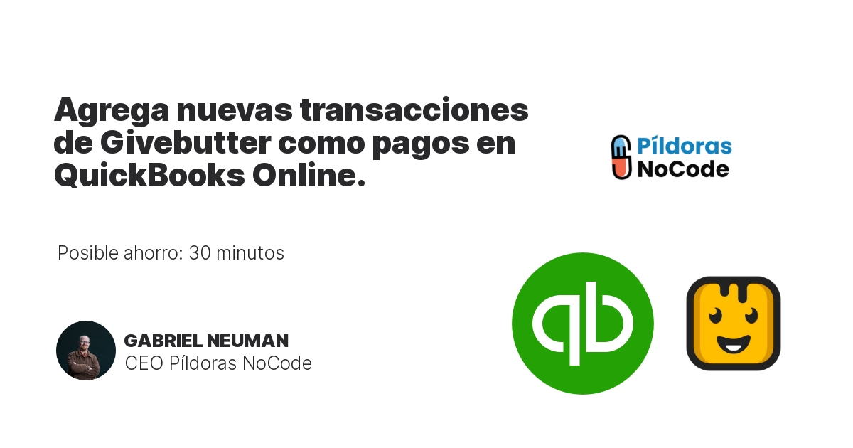 Agrega nuevas transacciones de Givebutter como pagos en QuickBooks Online.
