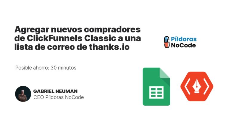 Agregar nuevos compradores de ClickFunnels Classic a una lista de correo de thanks.io