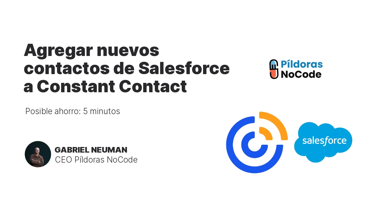 Agregar nuevos contactos de Salesforce a Constant Contact