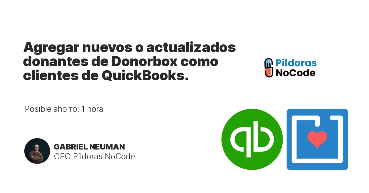 Agregar nuevos o actualizados donantes de Donorbox como clientes de QuickBooks.