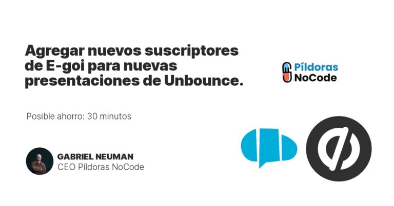 Agregar nuevos suscriptores de E-goi para nuevas presentaciones de Unbounce.