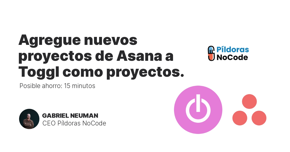 Agregue nuevos proyectos de Asana a Toggl como proyectos.