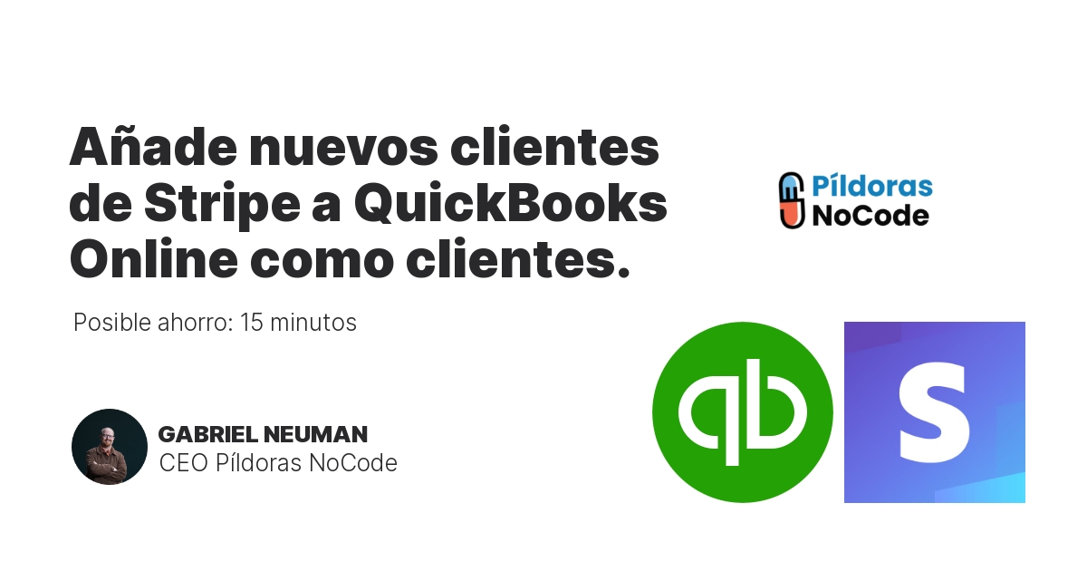 Añade nuevos clientes de Stripe a QuickBooks Online como clientes.
