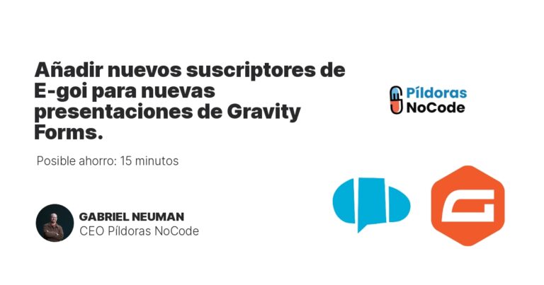 Añadir nuevos suscriptores de E-goi para nuevas presentaciones de Gravity Forms.