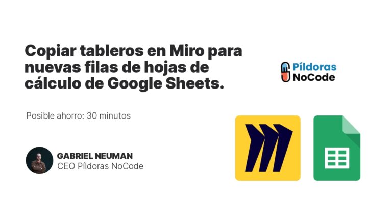 Copiar tableros en Miro para nuevas filas de hojas de cálculo de Google Sheets.