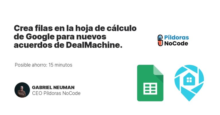 Crea filas en la hoja de cálculo de Google para nuevos acuerdos de DealMachine.