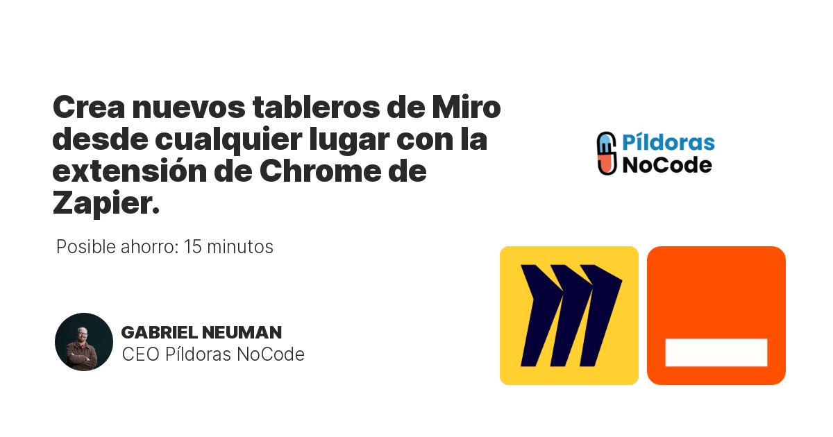 Crea nuevos tableros de Miro desde cualquier lugar con la extensión de Chrome de Zapier.