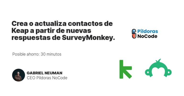 Crea o actualiza contactos de Keap a partir de nuevas respuestas de SurveyMonkey.