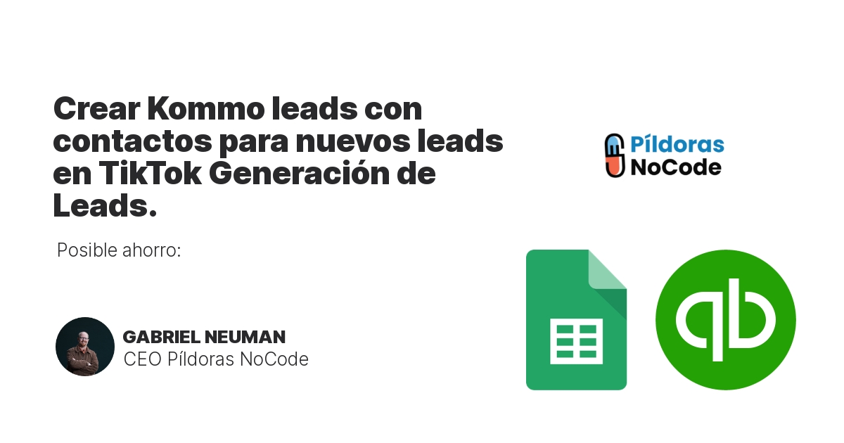 Crear Kommo leads con contactos para nuevos leads en TikTok Generación de Leads.