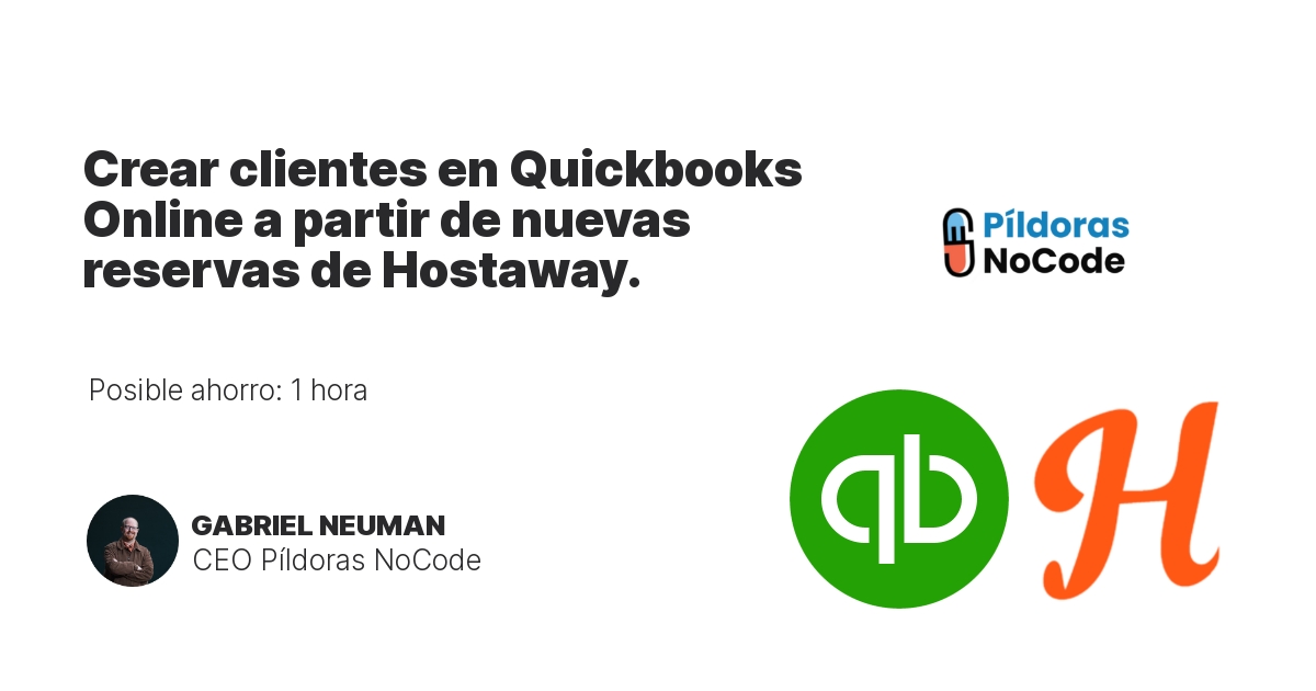 Crear clientes en Quickbooks Online a partir de nuevas reservas de Hostaway.
