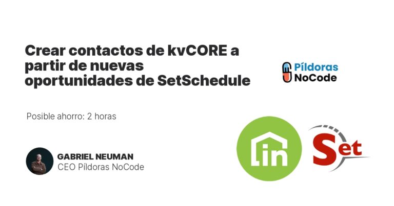 Crear contactos de kvCORE a partir de nuevas oportunidades de SetSchedule