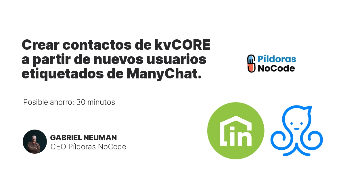 Crear contactos de kvCORE a partir de nuevos usuarios etiquetados de ManyChat.