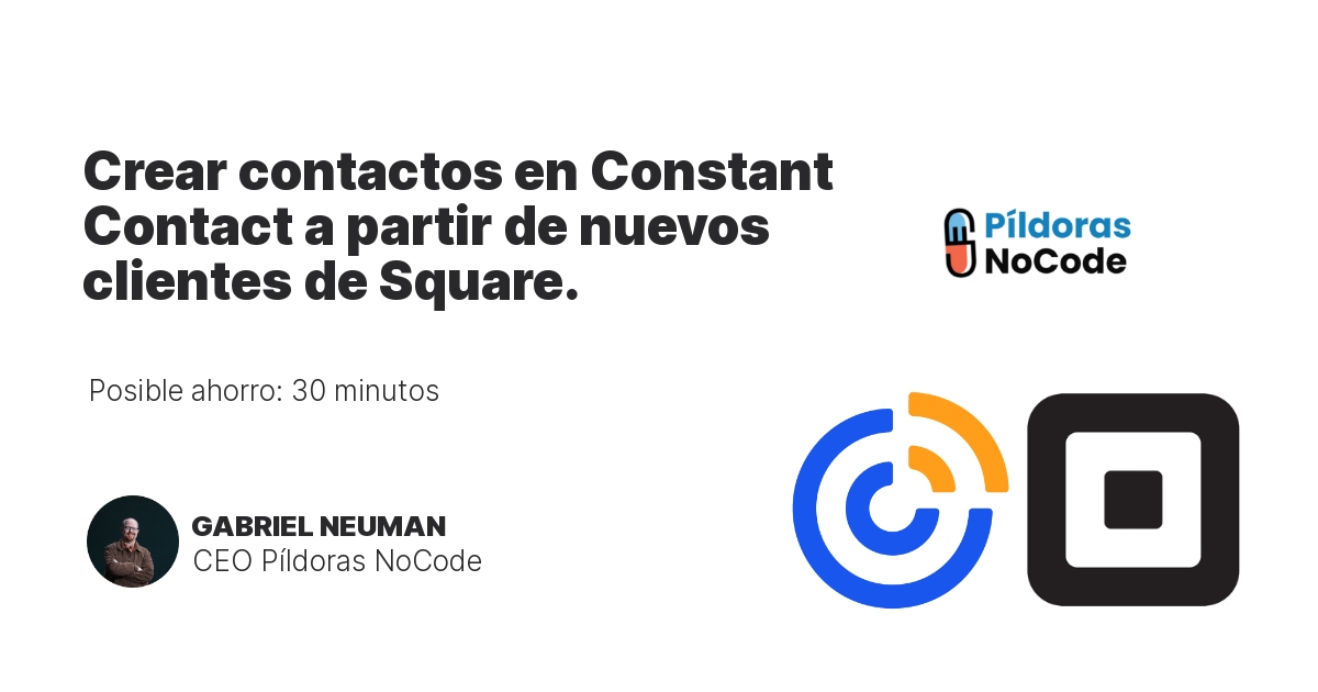 Crear contactos en Constant Contact a partir de nuevos clientes de Square.