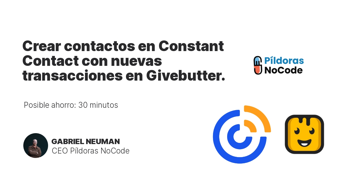 Crear contactos en Constant Contact con nuevas transacciones en Givebutter.