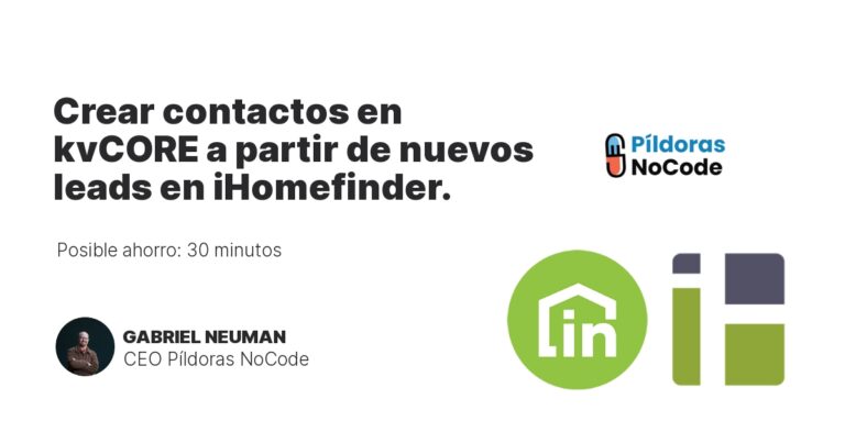 Crear contactos en kvCORE a partir de nuevos leads en iHomefinder.