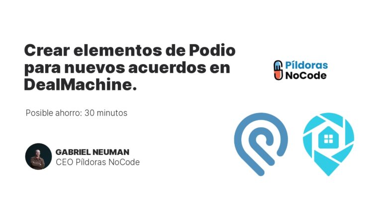 Crear elementos de Podio para nuevos acuerdos en DealMachine.