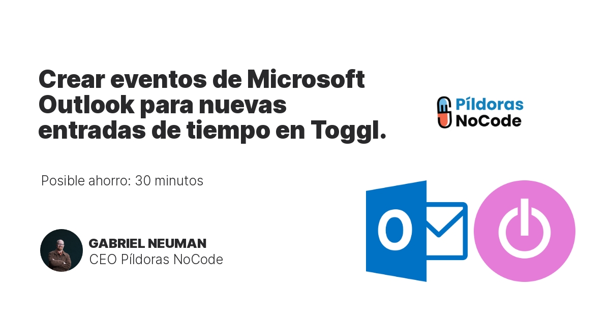 Crear eventos de Microsoft Outlook para nuevas entradas de tiempo en Toggl.