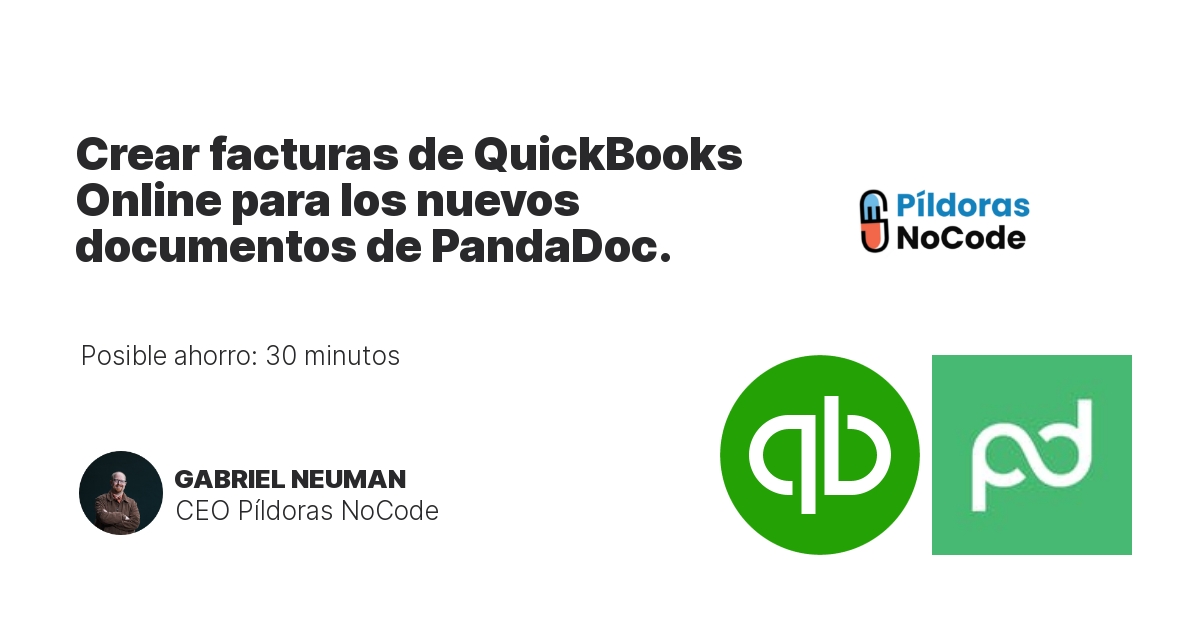 Crear facturas de QuickBooks Online para los nuevos documentos de PandaDoc.