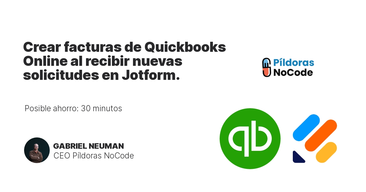 Crear facturas de Quickbooks Online al recibir nuevas solicitudes en Jotform.