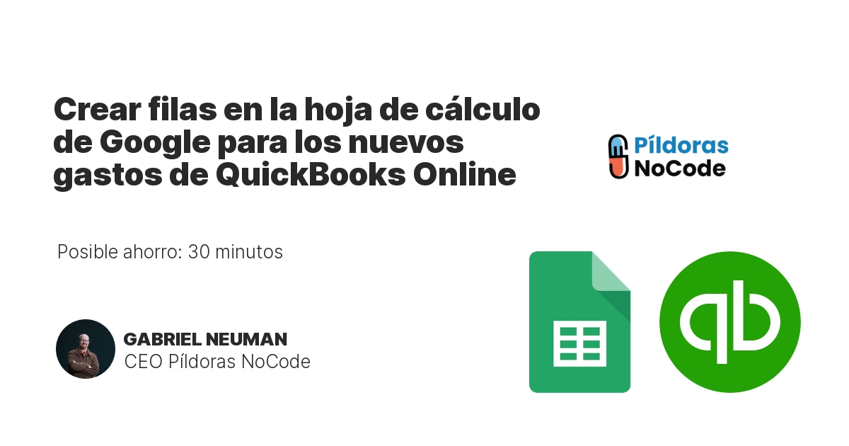 Crear filas en la hoja de cálculo de Google para los nuevos gastos de QuickBooks Online