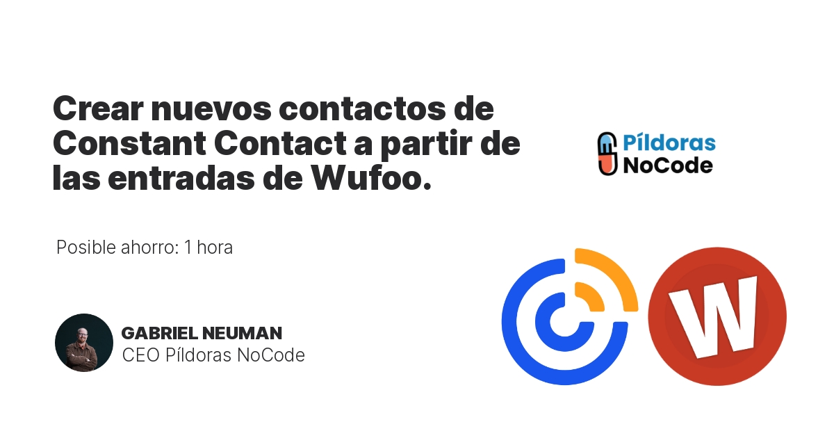 Crear nuevos contactos de Constant Contact a partir de las entradas de Wufoo.
