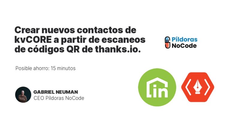 Crear nuevos contactos de kvCORE a partir de escaneos de códigos QR de thanks.io.