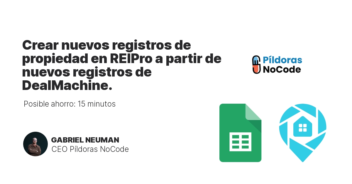 Crear nuevos registros de propiedad en REIPro a partir de nuevos registros de DealMachine.