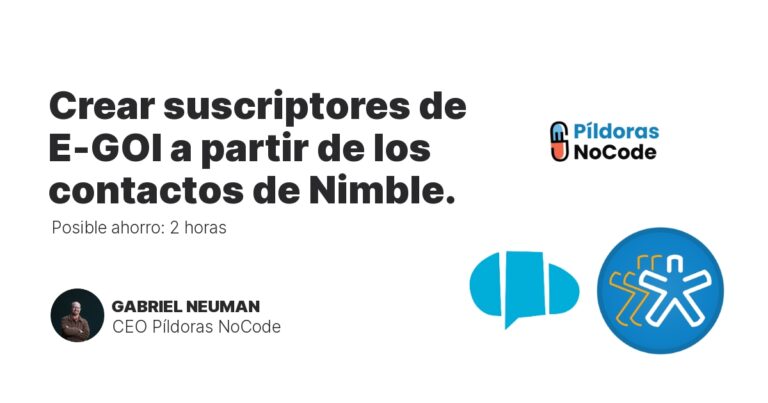 Crear suscriptores de E-GOI a partir de los contactos de Nimble.