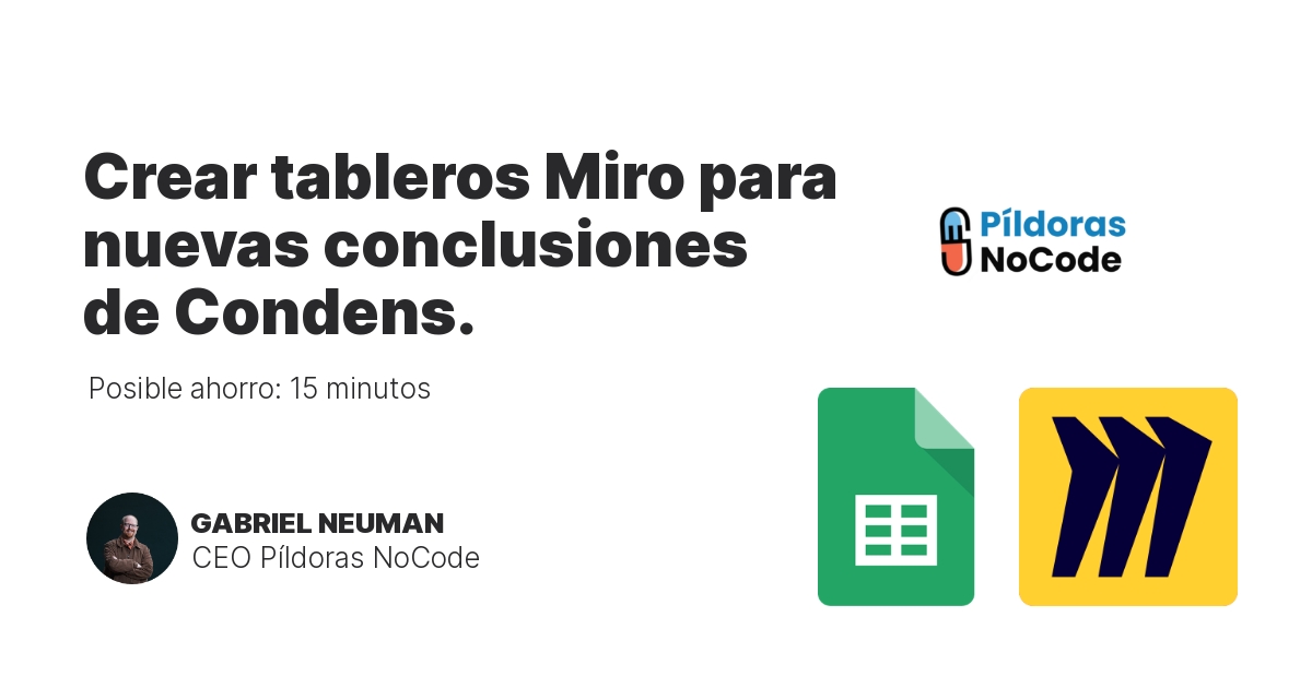 Crear tableros Miro para nuevas conclusiones de Condens.