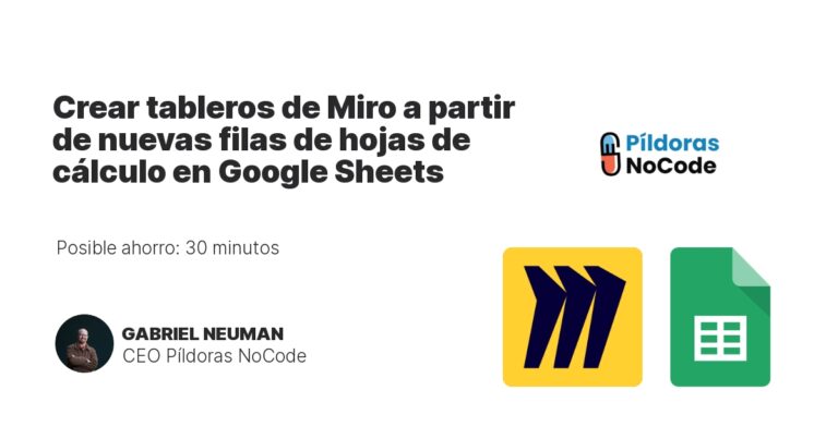 Crear tableros de Miro a partir de nuevas filas de hojas de cálculo en Google Sheets