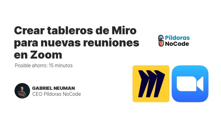 Crear tableros de Miro para nuevas reuniones en Zoom