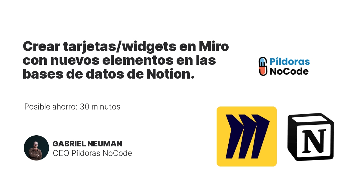 Crear tarjetas/widgets en Miro con nuevos elementos en las bases de datos de Notion.