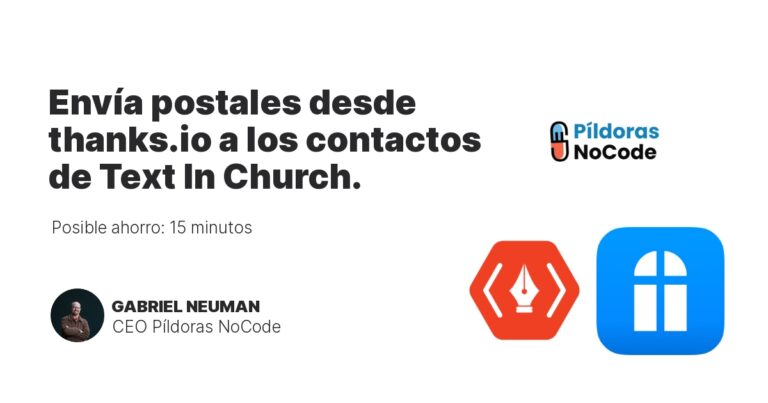 Envía postales desde thanks.io a los contactos de Text In Church.