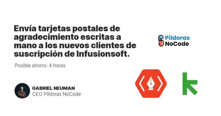 Envía tarjetas postales de agradecimiento escritas a mano a los nuevos clientes de suscripción de Infusionsoft.