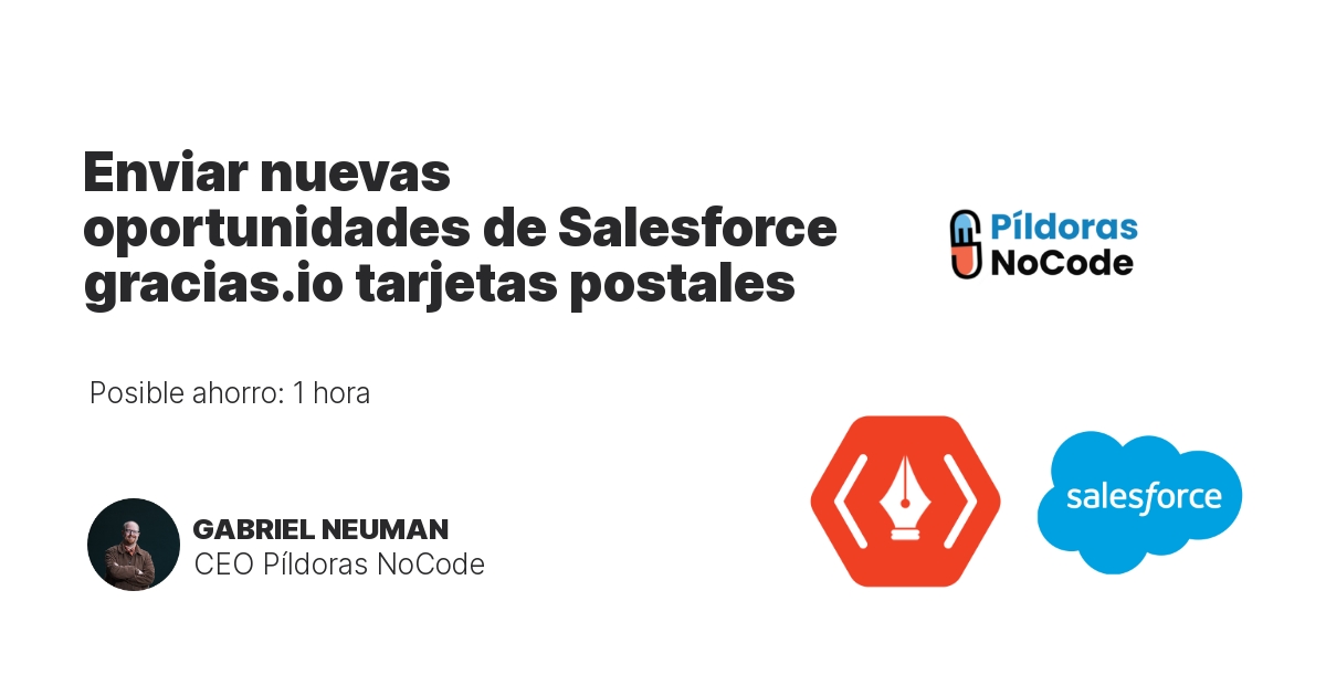 Enviar nuevas oportunidades de Salesforce gracias.io tarjetas postales