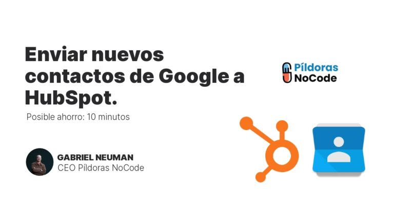 Enviar nuevos contactos de Google a HubSpot.