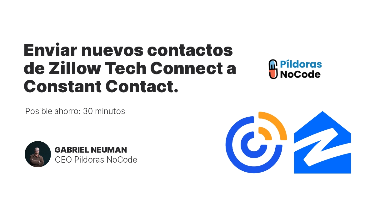 Enviar nuevos contactos de Zillow Tech Connect a Constant Contact.