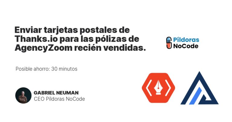 Enviar tarjetas postales de Thanks.io para las pólizas de AgencyZoom recién vendidas.