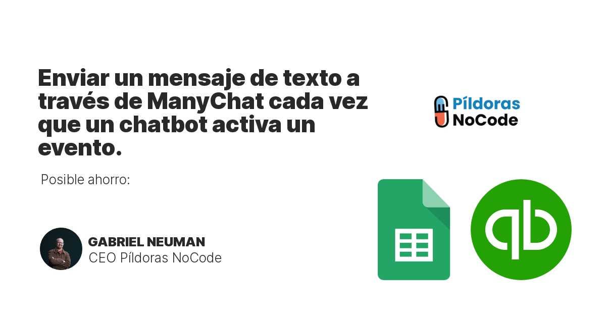 Enviar un mensaje de texto a través de ManyChat cada vez que un chatbot activa un evento.