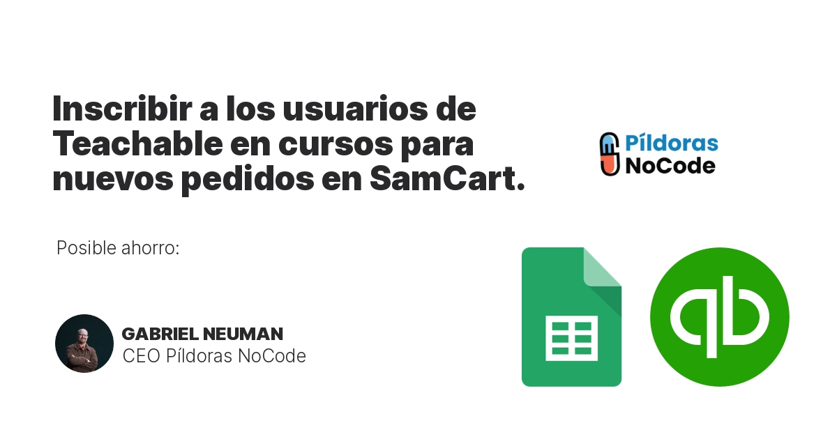 Inscribir a los usuarios de Teachable en cursos para nuevos pedidos en SamCart.