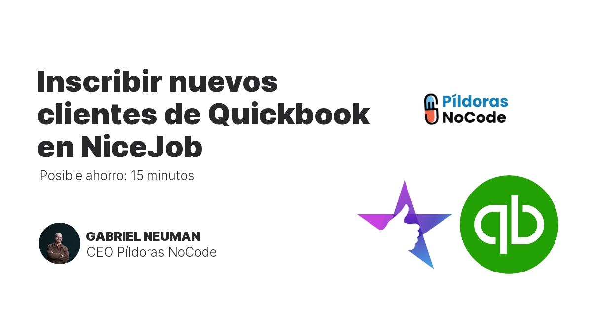 Inscribir nuevos clientes de Quickbook en NiceJob